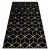 Kab. Modern GLOSS 3D szőnyeg 409C 86 Kocka elegáns, glamour, art deco fekete / arany 160x220 cm