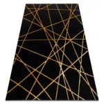 Kab. Modern GLOSS szőnyeg 406C 86 elegáns, glamour, art deco, geometriai fekete / arany 140x190 cm