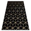 Modern GLOSS 3D szőnyeg 409C 86 Kocka elegáns, glamour, art deco fekete / arany 180x270 cm