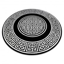   Modern GLOSS szőnyeg kör 6776 85 elegáns, görög fekete / elefántcsont kör 200 cm