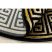 Modern GLOSS szőnyeg kör 6776 86 elegáns, keret, görög fekete / arany kerék 150 cm