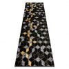 Modern GLOSS szőnyeg, futószőnyeg 400B 86 elegáns, glamour, art deco, 3D geometriai fekete / arany 80x300 cm