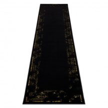   Modern GLOSS szőnyeg, futószőnyeg 408C 86 elegáns, glamour, art deco fekete / arany 80x300 cm
