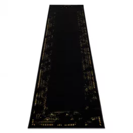   Kab. Modern GLOSS szőnyeg, futószőnyeg 408C 86 elegáns, glamour, art deco fekete / arany 80x300 cm