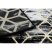 Modern GLOSS szőnyeg, futószőnyeg 409A 82 Kocka elegáns, glamour, art deco fekete / szürke / arany 80x300 cm