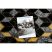 Modern GLOSS szőnyeg, futószőnyeg 400B 86 elegáns, glamour, art deco, 3D geometriai fekete / arany 80x250 cm