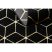 Modern GLOSS szőnyeg, futószőnyeg 409C 86 Kocka elegáns, glamour, art deco fekete / arany 80x250 cm