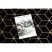Modern GLOSS szőnyeg, futószőnyeg 409C 86 Kocka elegáns, glamour, art deco fekete / arany 80x300 cm