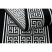 Modern GLOSS szőnyeg, futószőnyeg 6776 85 elegáns, görög fekete / elefántcsont 80x200 cm
