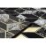 Modern GLOSS szőnyeg, futószőnyeg 400B 86 elegáns, glamour, art deco, 3D geometriai fekete / arany 80x200 cm