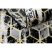 Modern GLOSS szőnyeg, futószőnyeg 409A 82 Kocka elegáns, glamour, art deco fekete / szürke / arany 80x200 cm