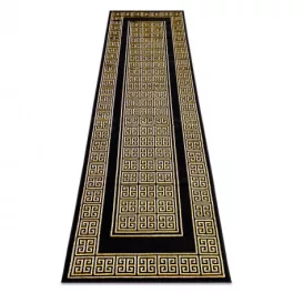   Kab. Modern GLOSS szőnyeg, futószőnyeg 6776 86 elegáns, görög fekete / arany 70x250 cm