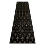 Kab. Modern GLOSS szőnyeg, futószőnyeg 409C 86 Kocka elegáns, glamour, art deco fekete / arany 70x200 cm
