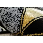 Kab. Modern GLOSS szőnyeg, futószőnyeg 400B 86 elegáns, glamour, art deco, 3D geometriai fekete / arany 60x300 cm