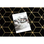 Kab. Modern GLOSS szőnyeg, futószőnyeg 409C 86 Kocka elegáns, glamour, art deco fekete / arany 60x300 cm