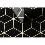 Kab. Modern GLOSS szőnyeg, futószőnyeg 409C 86 Kocka elegáns, glamour, art deco fekete / arany 60x300 cm