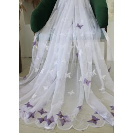   TRD. Kész függöny Amelia fehér Lila pillangó minta 200x180cm