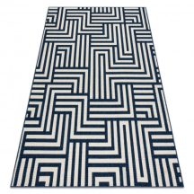   Szőnyeg SPRING 20421994 labirintus szizál, hurkolt - krém / kék 140x200 cm