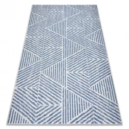   Kab. Szőnyeg COLOR 47176360 SISAL vonalak, háromszögek, bézs / kék 80x150 cm