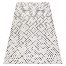   Fonott sizal flat szőnyeg 48731960 Négyzetek rombusz, геометричен krém / szürke 120x170 cm