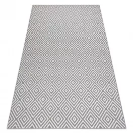  Kab. Fonott sizal flat szőnyeg 48607637 Négyzetek rombusz szürke / krém 140x200 cm