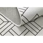 Kab. Fonott sizal flat szőnyeg 48731960 Négyzetek rombusz, геометричен krém / szürke 160x230 cm