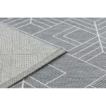 Kab. Fonott sizal flat szőnyeg 48731637 Négyzetek rombusz, геометричен szürke / krém 160x230 cm