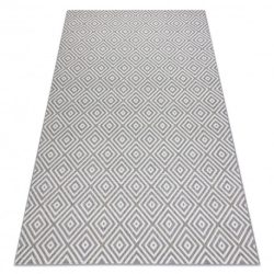 Fonott sizal flat szőnyeg 48607637 Négyzetek rombusz szürke / krém 200x290 cm