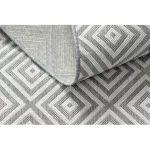 Kab. Fonott sizal flat szőnyeg 48607637 Négyzetek rombusz szürke / krém 80x150 cm