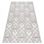 Kab. Fonott sizal flat szőnyeg 48731960 Négyzetek rombusz, геометричен krém / szürke 80x150 cm