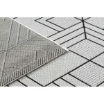 Kab. Fonott sizal flat szőnyeg 48731960 Négyzetek rombusz, геометричен krém / szürke 80x150 cm