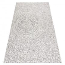   Fonott sizal flat szőnyeg 48832367 Körök, pontok krém / szürke 80x150 cm