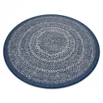 Kab. Fonott sizal Flat szőnyeg kör 48834591 Pontok elpirul kék kör 120 cm