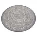 Kab. Fonott sizal Flat szőnyeg kör 48834637 Pontok elpirul szürke kör 120 cm