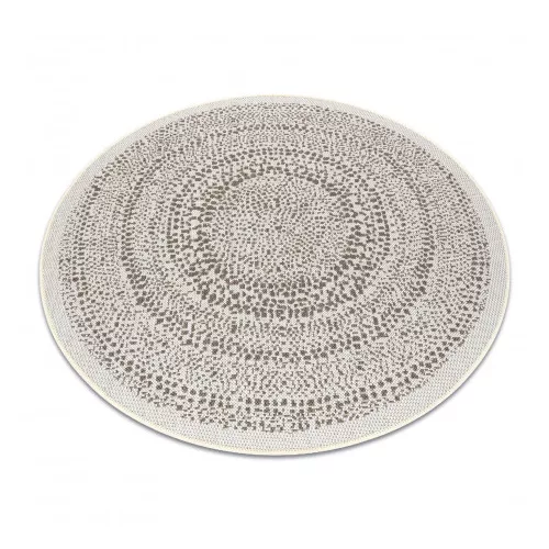 Kab. Fonott sizal Flat szőnyeg kör 48834866 Pontok elpirul krém kör 120 cm