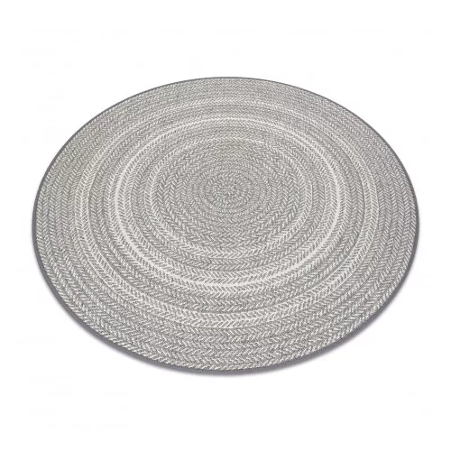 Kab. Fonott sizal Flat szőnyeg kör 48837637 Boho, fonat szürke kör 120 cm