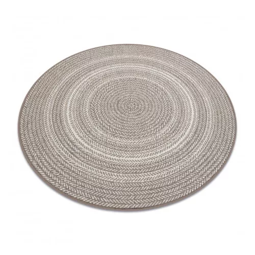 Kab. Fonott sizal Flat szőnyeg kör 48837686 Boho, fonat bézs kör 120 cm