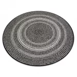 Kab. Fonott sizal Flat szőnyeg kör 48837690 Boho, fonat fekete kör 120 cm