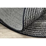 Kab. Fonott sizal Flat szőnyeg kör 48837690 Boho, fonat fekete kör 120 cm