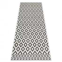   Kab. Fonott sizal flat szőnyeg 49361960 Rombuszok krém / fekete 80x150 cm