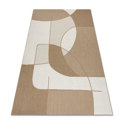 Kab. FLAT 48982265 Szizál szőnyeg Geometrikus - natúr bézs szalmaszín, zsinór 80x150 cm