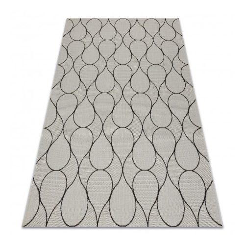 Fonott sizal flat szőnyeg 49379960 Cseppek krém / fekete 120x170 cm
