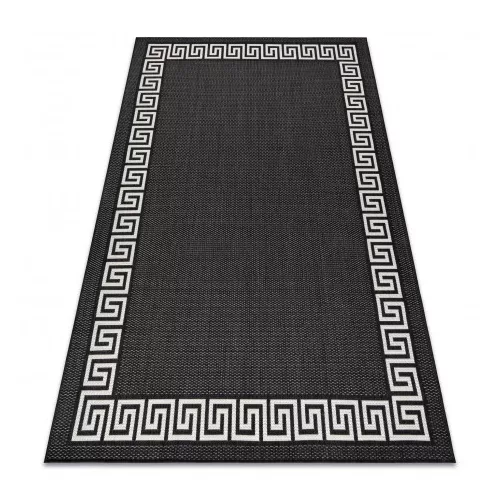 Kab. Fonott sizal flat szőnyeg 49373690 Görög fekete / krém 140x200 cm