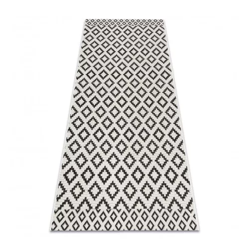 Kab. Fonott sizal flat szőnyeg 49361960 Rombuszok krém / fekete 140x200 cm