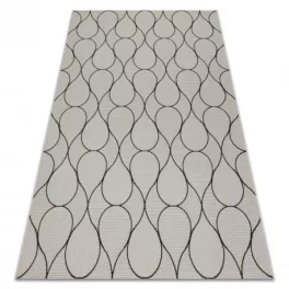   Kab. Fonott sizal flat szőnyeg 49379960 Cseppek krém / fekete 140x200 cm