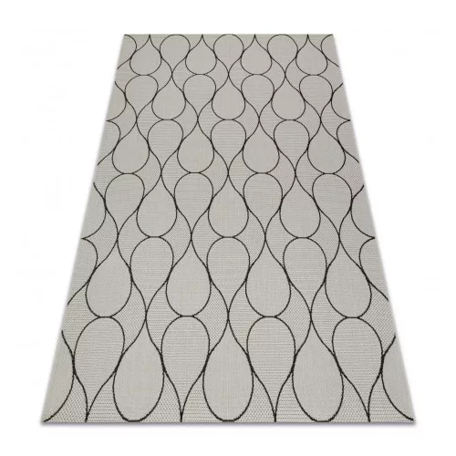 Kab. Fonott sizal flat szőnyeg 49379960 Cseppek krém / fekete 140x200 cm