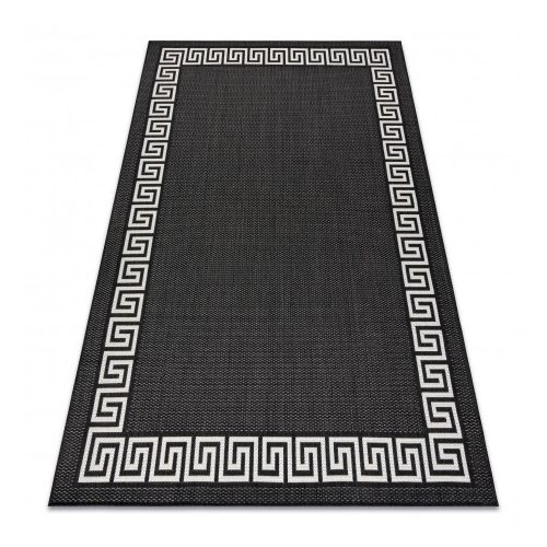 Fonott sizal flat szőnyeg 49373690 Görög fekete / krém 160x230 cm