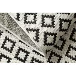 Kab. Fonott sizal flat szőnyeg 49361960 Rombuszok krém / fekete 160x230 cm