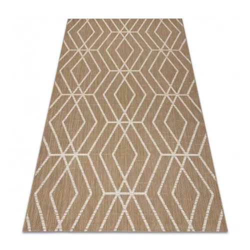 Kab. FLAT 48956265 Szizál szőnyeg Geometrikus - natúr bézs szalmaszín, zsinór 160x230 cm