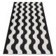 Fonott sizal flat szőnyeg 49377690 Hullám krém / fekete 160x230 cm
